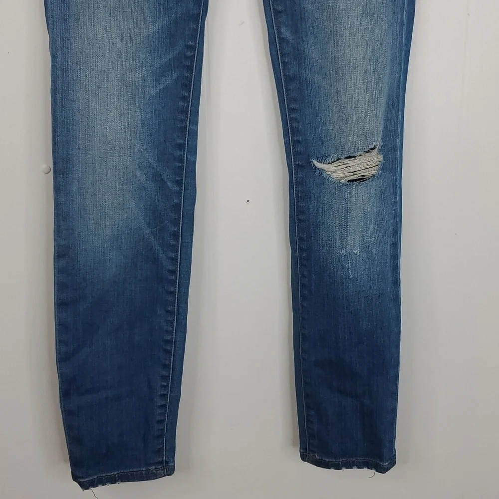 Madewell Skinny Skinny Jeans 9 Inch High Riser Ripped Knee Distressed Womens 24 - Picture 3 of 10